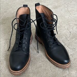 Madewell The Clair Lace-Up Boot in Leather